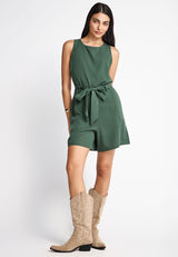 Lyocell jumpsuit with belt