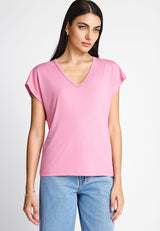 Tricou damă cu decolteu în V - Colecția basic