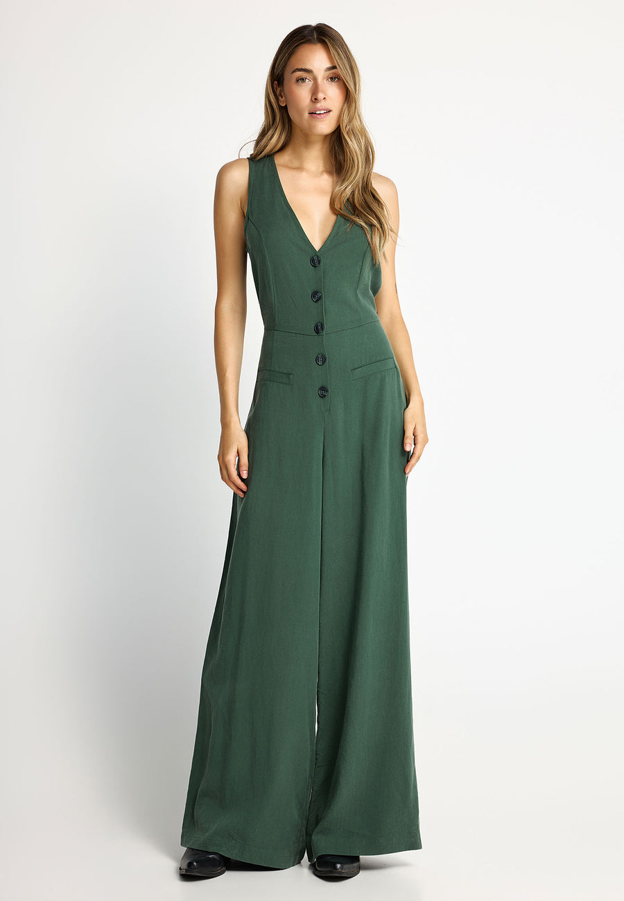 Lyocell jumpsuit with open back