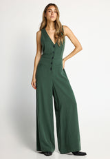 Lyocell jumpsuit with open back