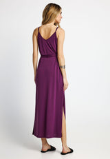 Women's relaxed maxi dress with waist belt