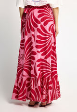 Wrap skirt with ruffles