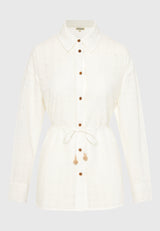 Cămașă de bumbac brodată pentru femei