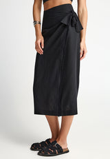 Women's wrap-around midi skirt