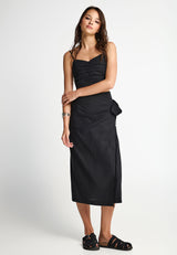 Women's wrap-around midi skirt