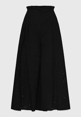 Pantaloni palazzo de damă cu croială lejeră