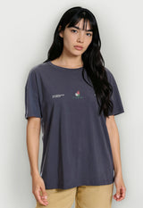 Tricou lejer cu imprimeu grafic pe spate