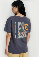 Tricou lejer cu imprimeu grafic pe spate
