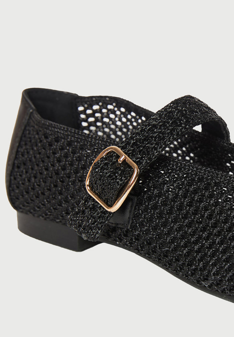 Mary Jane ballerinas with mesh design