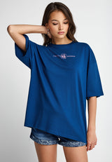 Tricou de damă relaxat cu imprimeu la spate - 100% bumbac