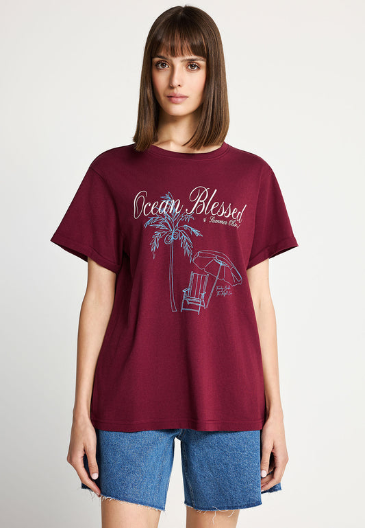 Tricou de damă din bumbac cu imprimeu