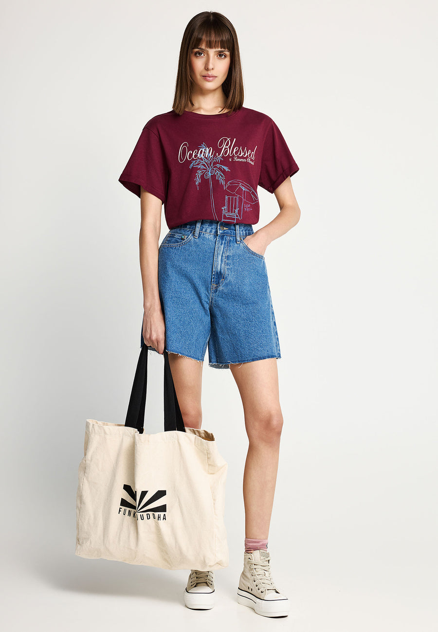 Tricou de damă din bumbac cu imprimeu