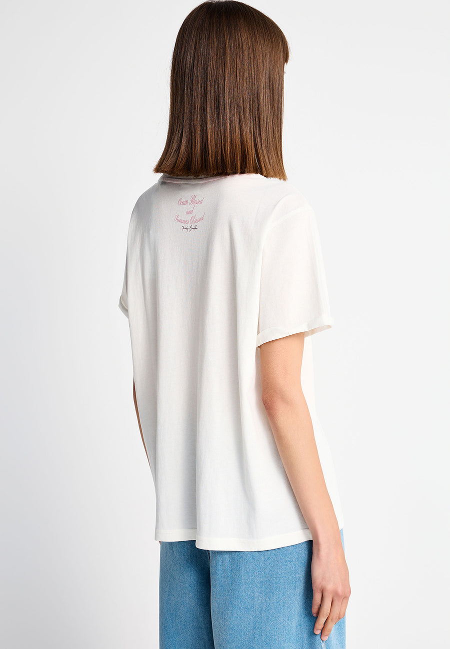 Tricou de damă din bumbac cu imprimeu