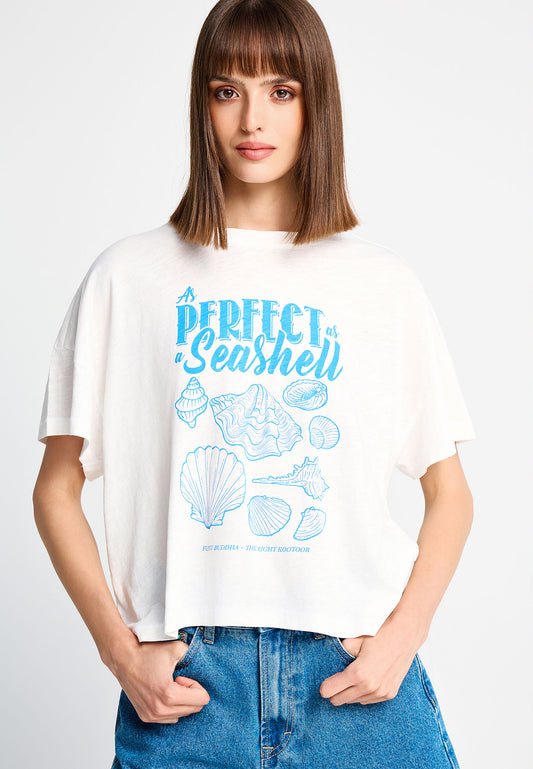 Tricou de damă din bumbac cu imprimeu