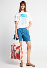 Tricou de damă din bumbac cu imprimeu
