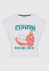 Women's sleeveless t-shirt with print made of organic cotton