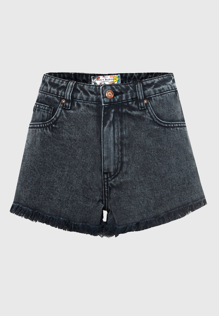 Low-rise denim shorts