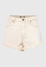 Low-rise denim shorts