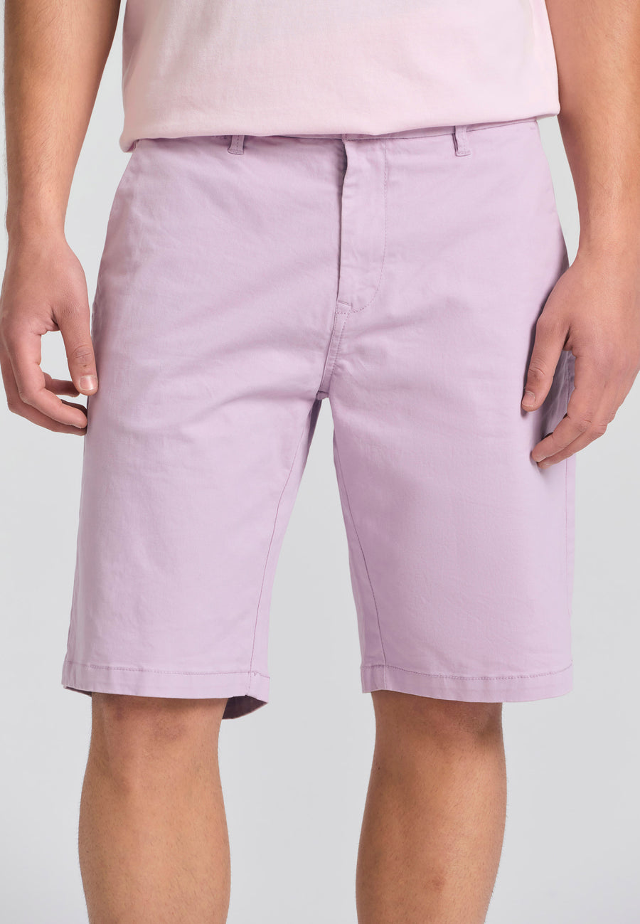 Pantaloni scurți chino bărbătești - Esențiale - Lavandă roz