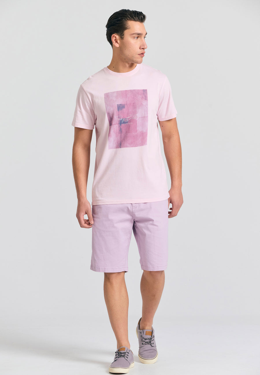 Pantaloni scurți chino bărbătești - Esențiale - Lavandă roz