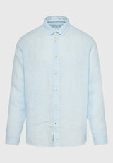 Garment dyed linen shirt - The essentials - Cloud blue