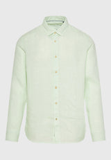 Garment dyed linen shirt - The essentials - Matcha