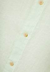 Garment dyed linen shirt - The essentials - Matcha