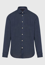 Garment dyed linen shirt - The essentials - Navy