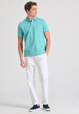 Tricou polo cu logo brodat - The essentials - Turcoaz