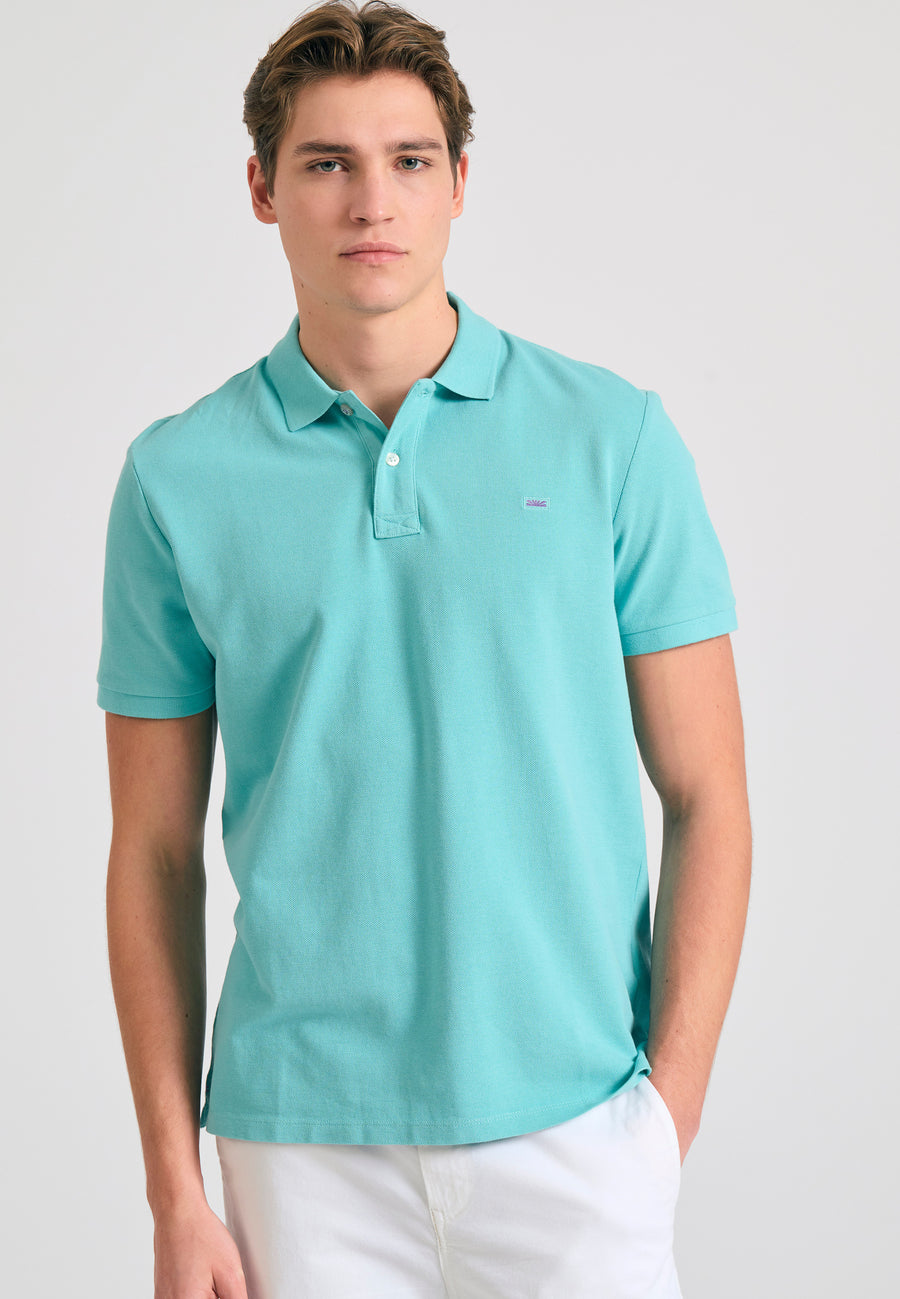 Tricou polo cu logo brodat - The essentials - Turcoaz