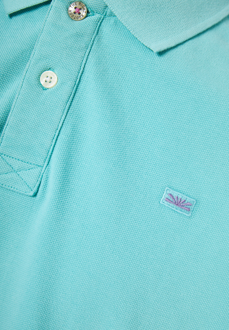 Tricou polo cu logo brodat - The essentials - Turcoaz