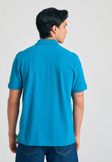 Tricou polo cu logo brodat - Esențiale - Deep lagoon