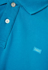 Tricou polo cu logo brodat - Esențiale - Deep lagoon