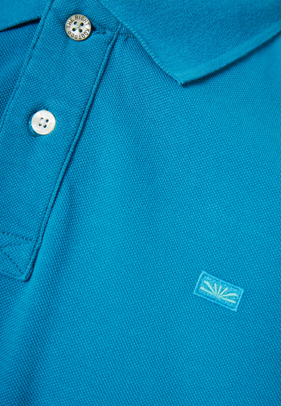 Tricou polo cu logo brodat - Esențiale - Deep lagoon
