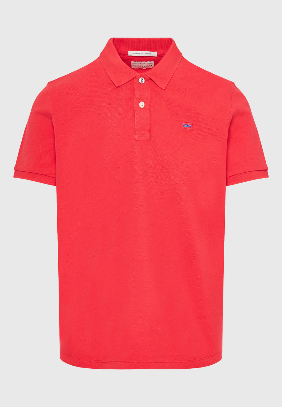 Tricou polo cu logo brodat - Esențiale - Tomato