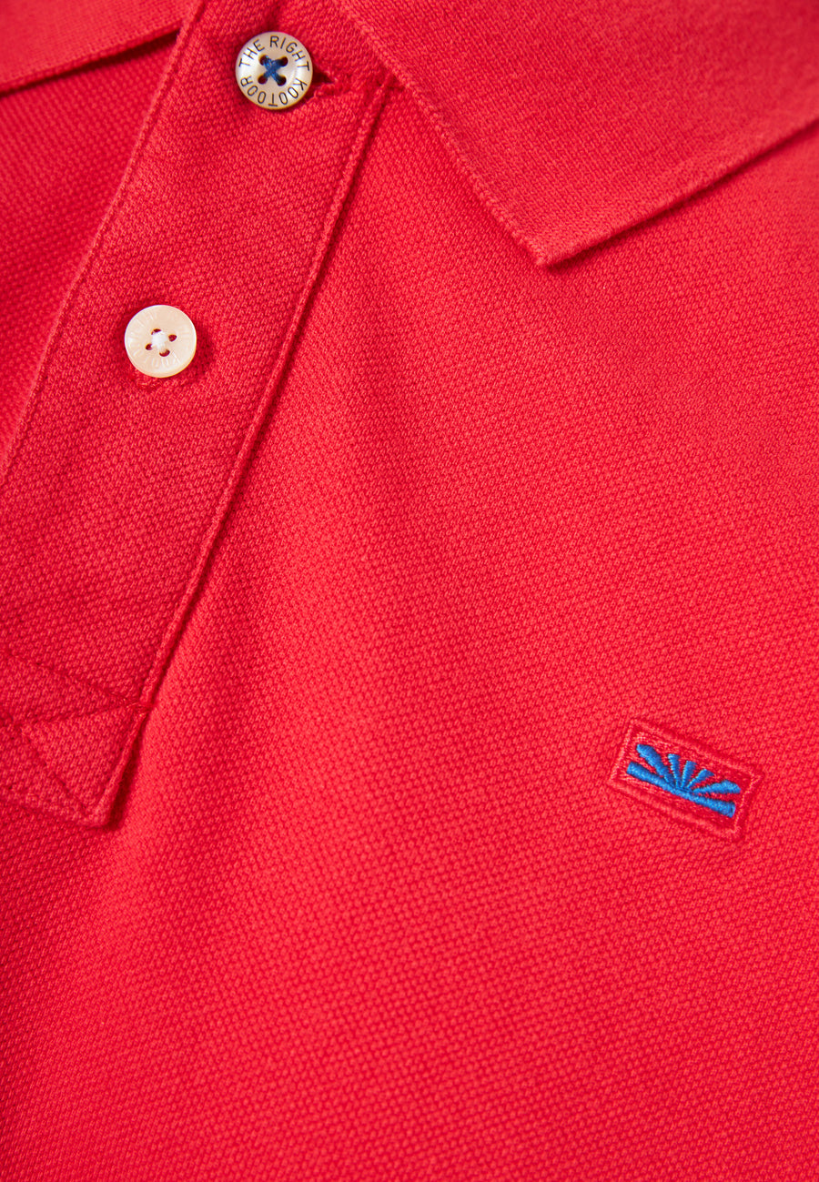 Tricou polo cu logo brodat - Esențiale - Tomato