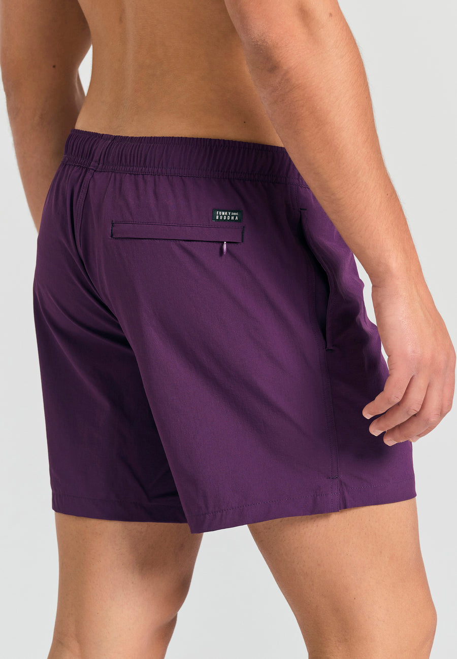 Pantaloni scurți de baie pentru bărbați - Esențiale - Prună