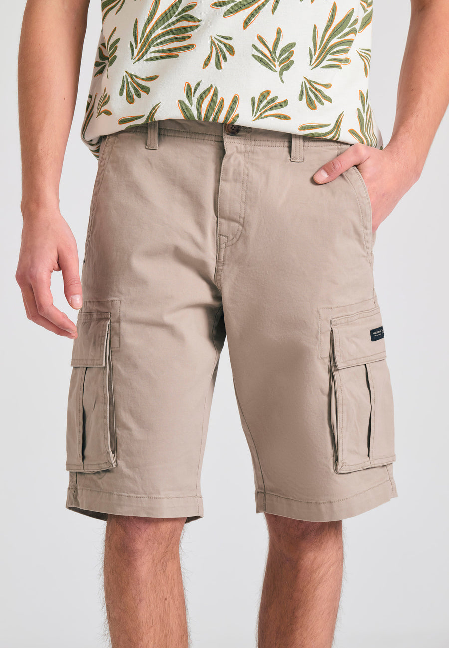 Pantaloni scurți cargo pentru bărbați - Esențiale - Greige