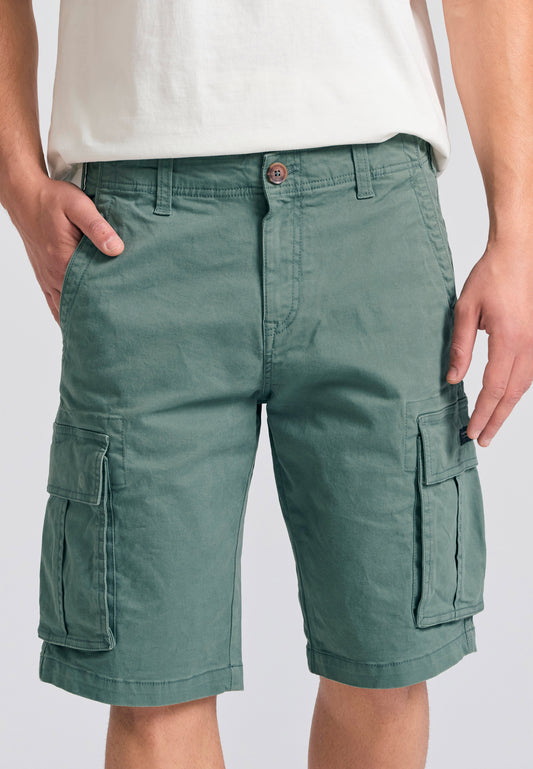 Pantaloni scurți cargo pentru bărbați - Esențiale - Verde mineral