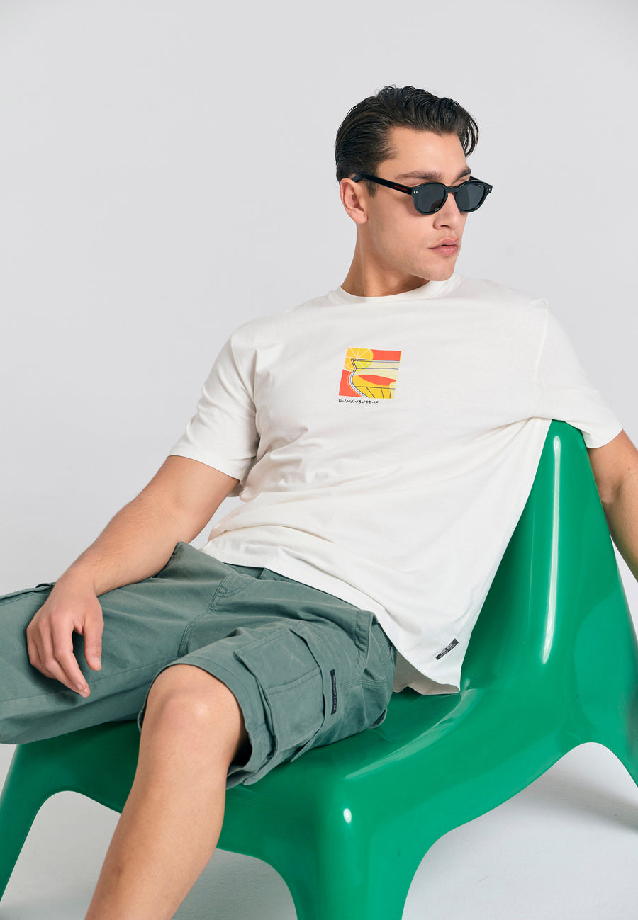 Pantaloni scurți cargo pentru bărbați - Esențiale - Verde mineral