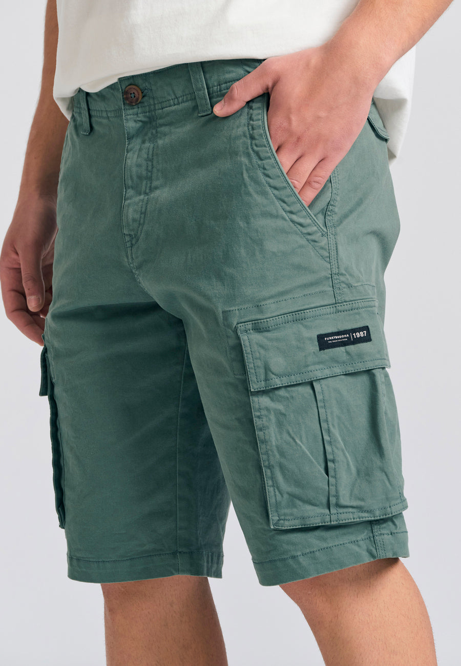 Pantaloni scurți cargo pentru bărbați - Esențiale - Verde mineral
