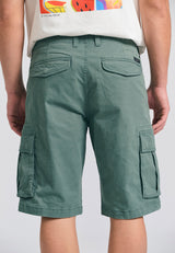 Pantaloni scurți cargo pentru bărbați - Esențiale - Verde mineral