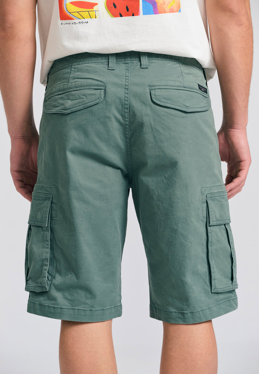 Pantaloni scurți cargo pentru bărbați - Esențiale - Verde mineral