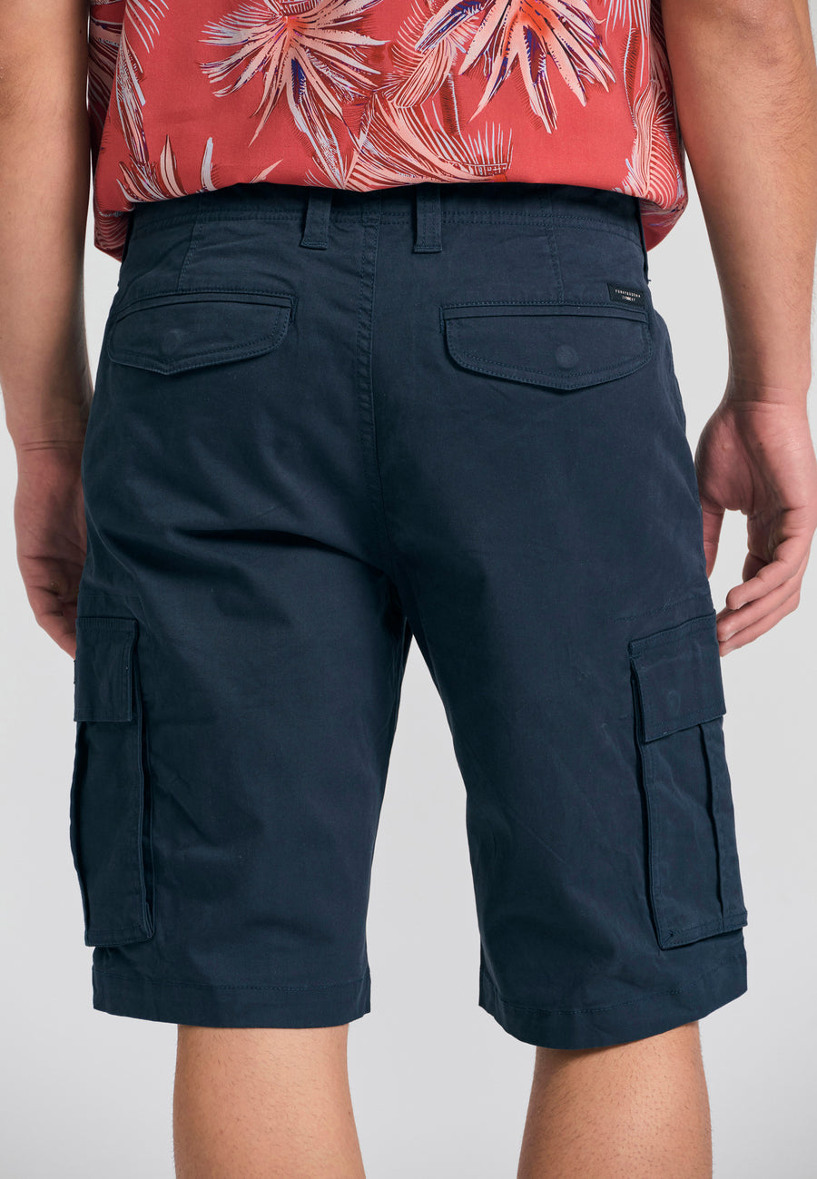Pantaloni scurți cargo pentru bărbați - Esențiale - Bleumarin