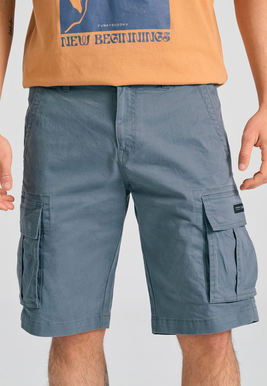 Pantaloni scurți cargo pentru bărbați - The essentials - Gri oțel