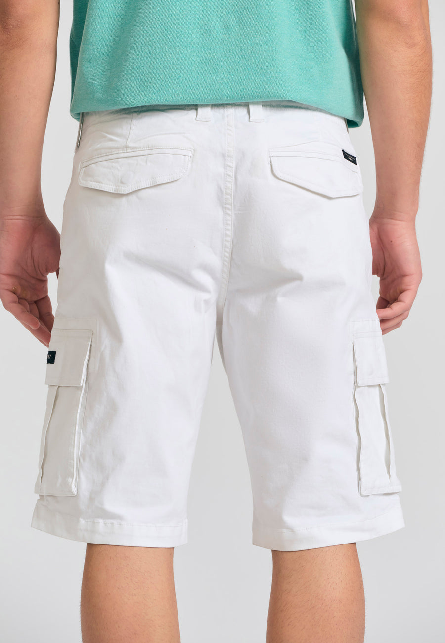 Pantaloni scurți cargo pentru bărbați - Esențiale - Albi