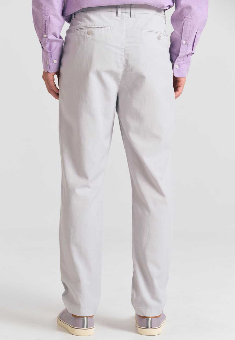 Pantaloni chino bărbătești din amestec de in - Gri deschis