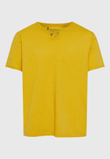Tricou cu guler henley și croi brut - The essentials - Muștar
