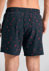 All over printed men's swim shorts - Black