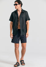 All over printed men's swim shorts - Black
